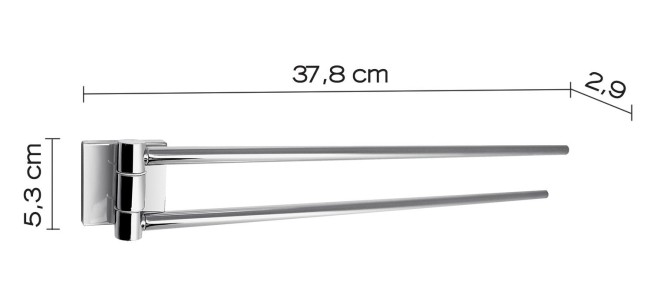 Gedy Fuji, полотенцедержатель двойной поворотный, цвет хром