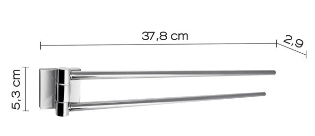 Gedy Fuji, полотенцедержатель двойной поворотный, цвет хром