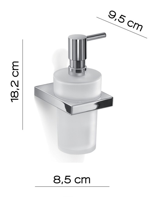 Gedy Lanzarote, настенный стеклянный дозатор, цвет хром