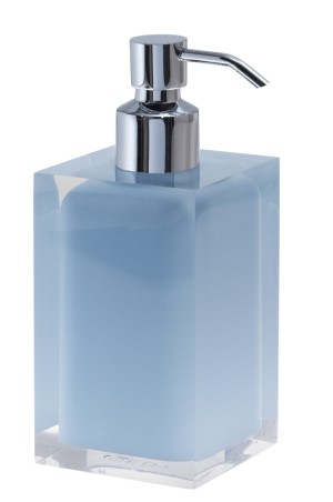 Gedy Rainbow, настольный дозатор с загнутой металлической помпой, цвет хром - небесно-голубой