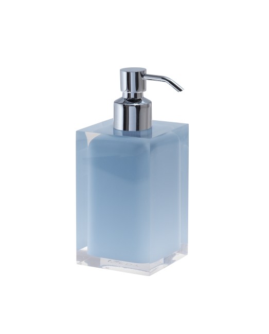 Gedy Rainbow, настольный дозатор с загнутой металлической помпой, цвет хром - небесно-голубой