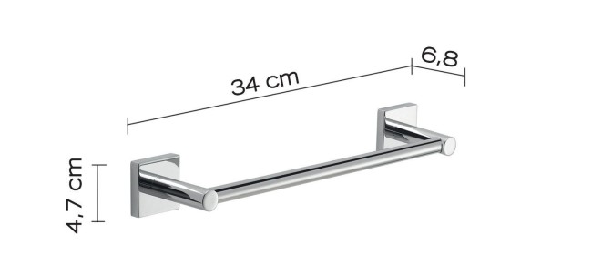 Gedy Fuji, полотенцедержатель, длина 34.1 см, цвет хром