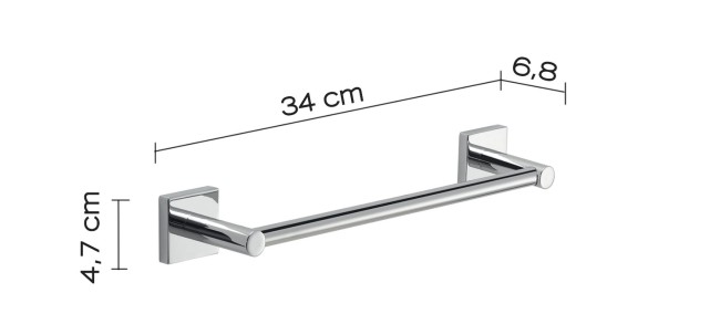 Gedy Fuji, полотенцедержатель, длина 34.1 см, цвет хром