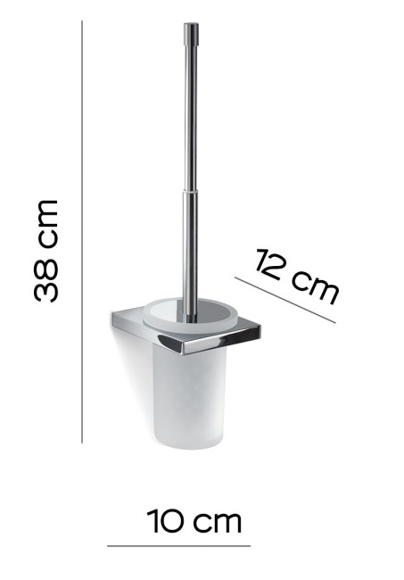 Gedy Lanzarote, настенный стеклянный ёрш, цвет хром