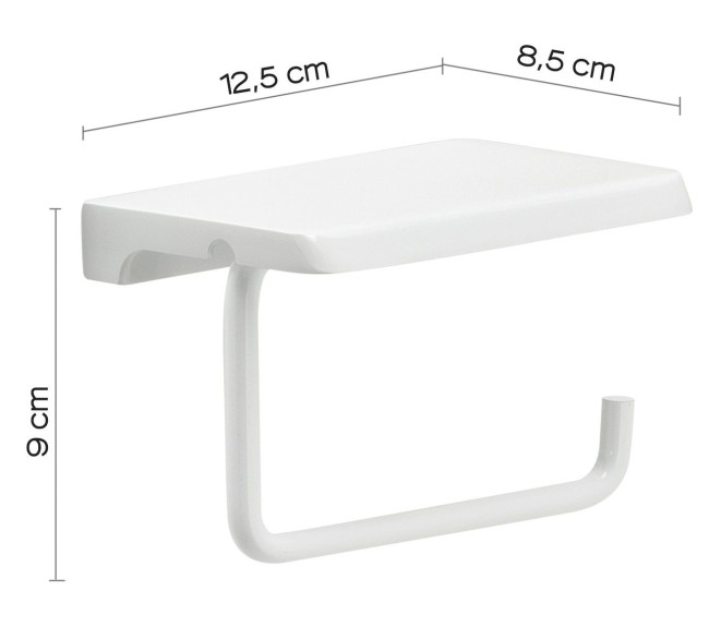 Gedy, бумагодержатель с плоской крышкой - площадкой под телефон, цвет белый