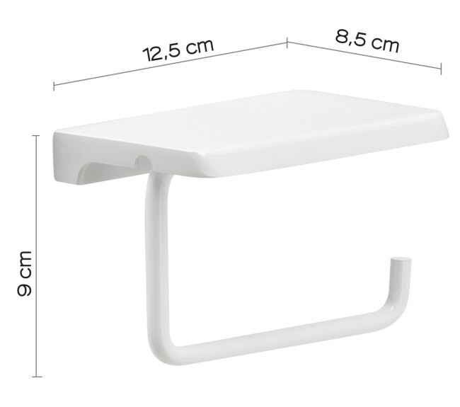 Gedy, бумагодержатель с плоской крышкой - площадкой под телефон, цвет белый