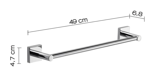 Gedy Fuji, полотенцедержатель, длина 49.1 см, цвет хром