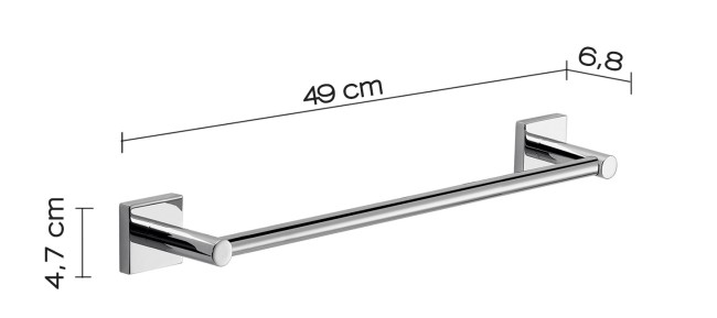 Gedy Fuji, полотенцедержатель, длина 49.1 см, цвет хром