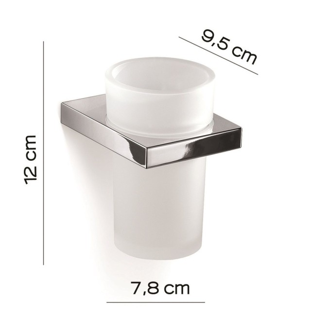 Gedy Lanzarote, настенный стеклянный стакан, цвет хром