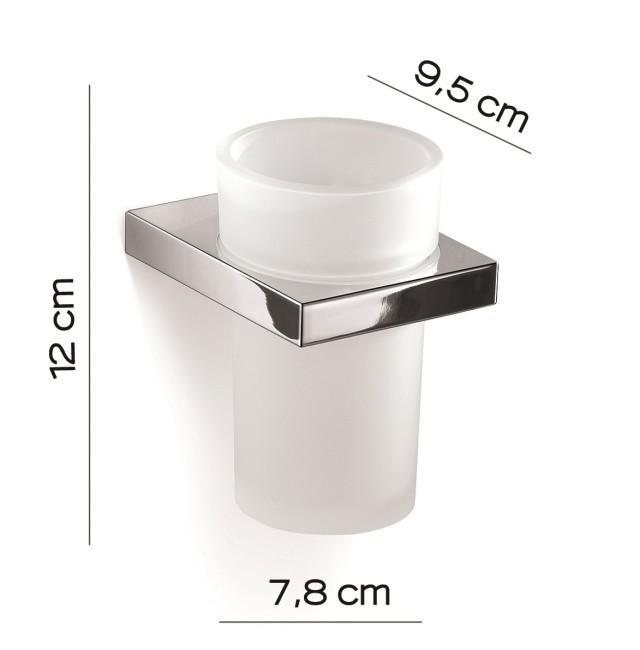 Gedy Lanzarote, настенный стеклянный стакан, цвет хром
