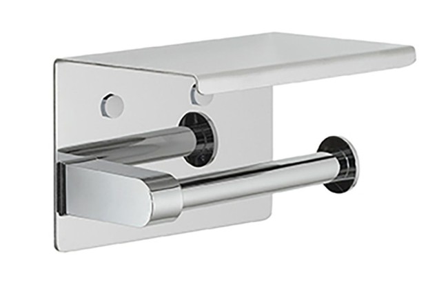 Gedy, бумагодержатель с плоской крышкой - площадкой под телефон, цвет хром