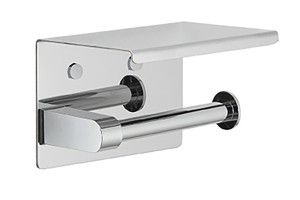 Gedy, бумагодержатель с плоской крышкой - площадкой под телефон, цвет хром