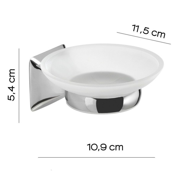 Gedy Cervino, настенная стеклянная мыльница, цвет хром