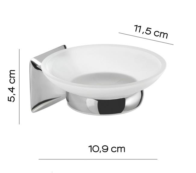 Gedy Cervino, настенная стеклянная мыльница, цвет хром