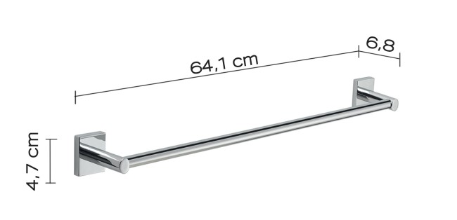 Gedy Fuji, полотенцедержатель, длина 64.1 см, цвет хром