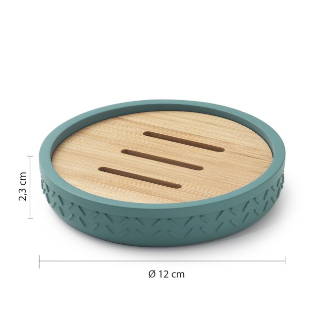 Gedy Thea, настольная мыльница, цвет зеленый/бамбук