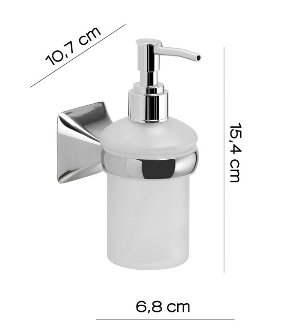 Gedy Cervino, настенный стеклянный дозатор с пластиковой помпой, цвет хром