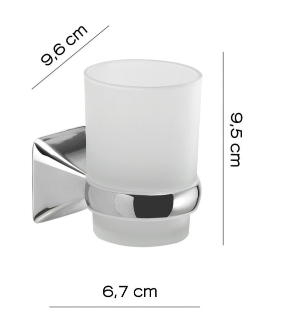 Gedy Cervino, настенный стеклянный стакан, цвет хром