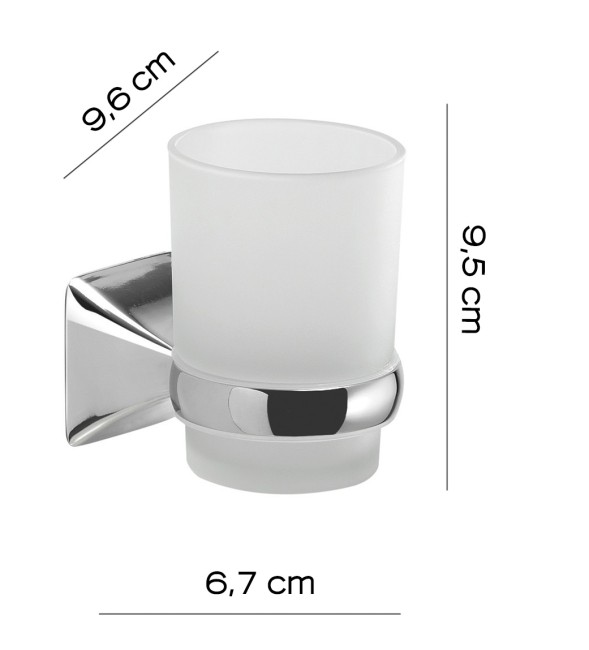 Gedy Cervino, настенный стеклянный стакан, цвет хром