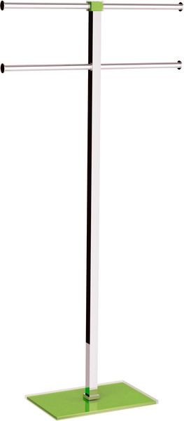 Gedy Rainbow, стойка: 4 полотенцедержателя, цвет хром - зеленый