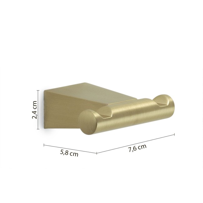 Gedy Tonale, крючок двойной, цвет матовое золото