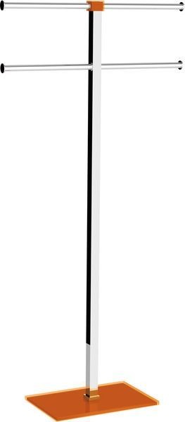 Gedy Rainbow, стойка: 4 полотенцедержателя, цвет хром - оранжевый