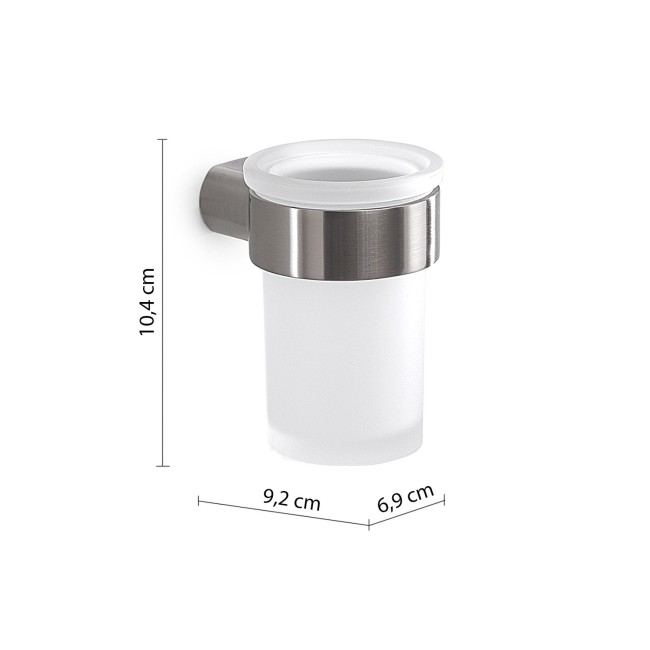 Gedy Pirenei, настенный стеклянный стакан, цвет хром зачищенный