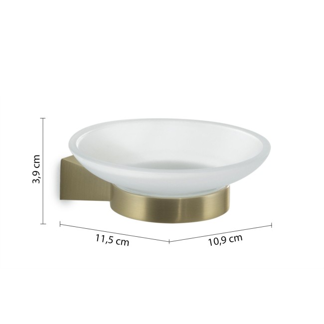 Gedy Tonale, настенная стеклянная мыльница, цвет матовое золото