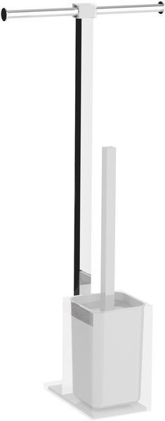 Gedy Rainbow, стойка: бумагодержатель двойной/пластиковый ерш, цвет хром - белый