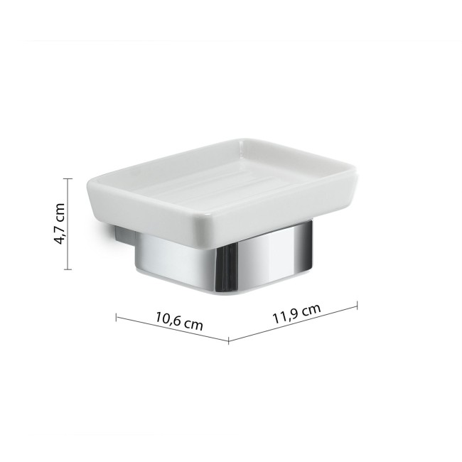 Gedy Spluga, настенная керамическая мыльница, цвет хром