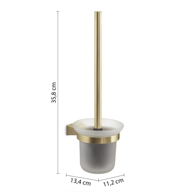 Gedy Tonale, настенный стеклянный ерш, цвет матовое золото