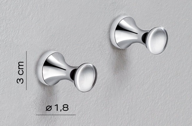 Gedy, набор из 2-х крючков, цвет хром