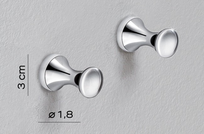 Gedy, набор из 2-х крючков, цвет хром