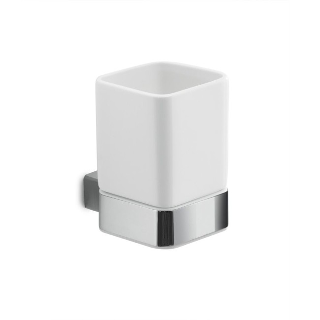 Gedy Spluga, настенный керамический стакан, цвет хром