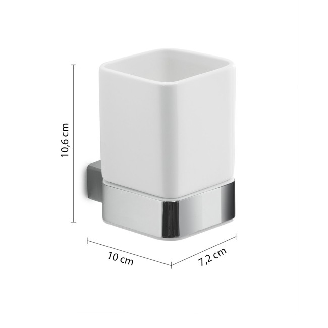 Gedy Spluga, настенный керамический стакан, цвет хром