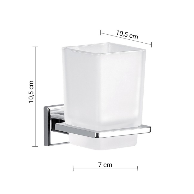 Gedy Colorado, настенный стеклянный стакан, цвет хром