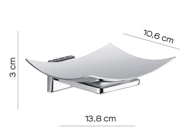 Gedy Colorado, настольная/настенная металлическая мыльница, цвет хром