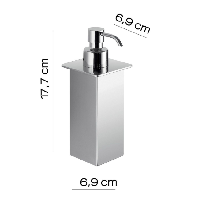 Gedy Colorado, настольный/настенный металлический дозатор c металлической помпой, цвет хром