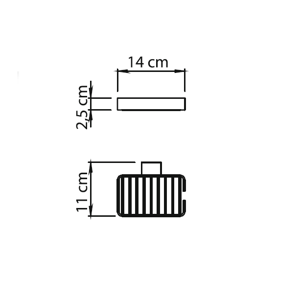 Gedy Lounge, настенная металлическая мыльница - решетка, цвет черный матовый
