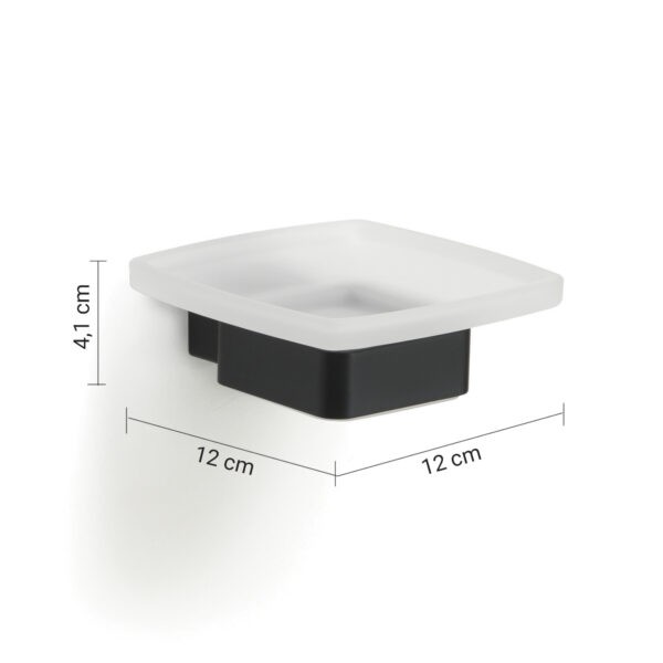 Gedy Lounge, настенная стеклянная мыльница, цвет черный матовый