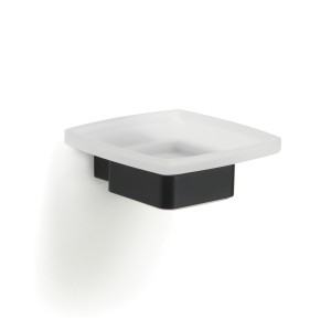 Gedy Lounge, настенная стеклянная мыльница, цвет черный матовый