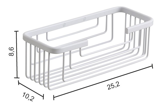 Gedy, решётка прямоугольная 1-уровневая (25,2х10,2хh8,6), цвет белый