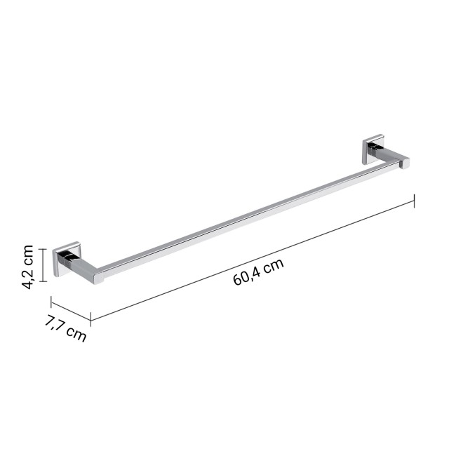 Gedy Colorado, полотенцедержатель, длина 60 см, цвет хром