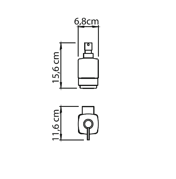 Gedy Lounge, настенный стеклянный дозатор с металлической помпой, цвет хром