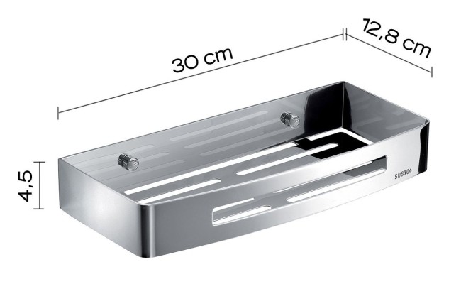 Gedy, решётка прямоугольная 1-уровневая (30х12,8х4,5), цвет хром
