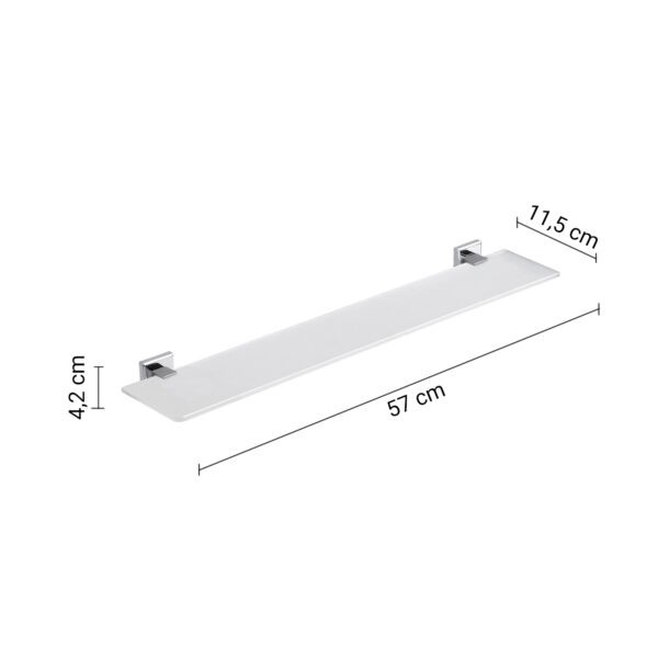 Gedy Colorado, стеклянная полка, длина 57 см, цвет хром