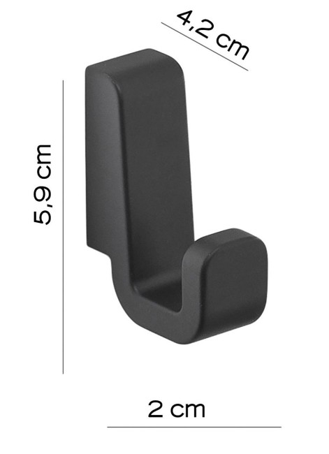 Gedy Samoa, набор из 2-х крючков, цвет черный матовый