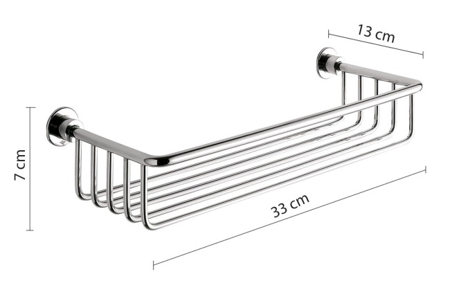 Gedy, решётка прямоугольная 1-уровневая (33х13хh7), цвет хром