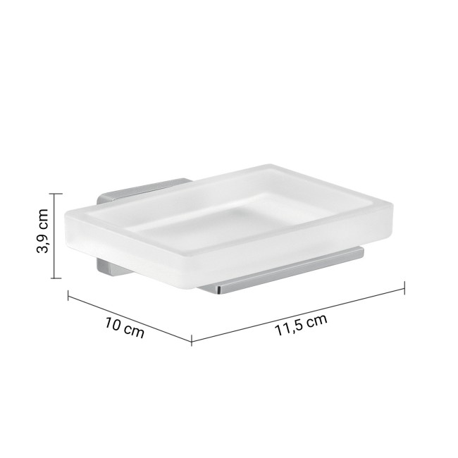 Gedy Atena, настенная стеклянная мыльница, цвет хром