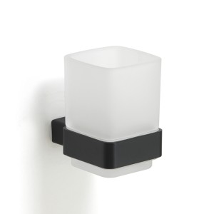 Gedy Lounge, настенный стеклянный стакан, цвет черный матовый